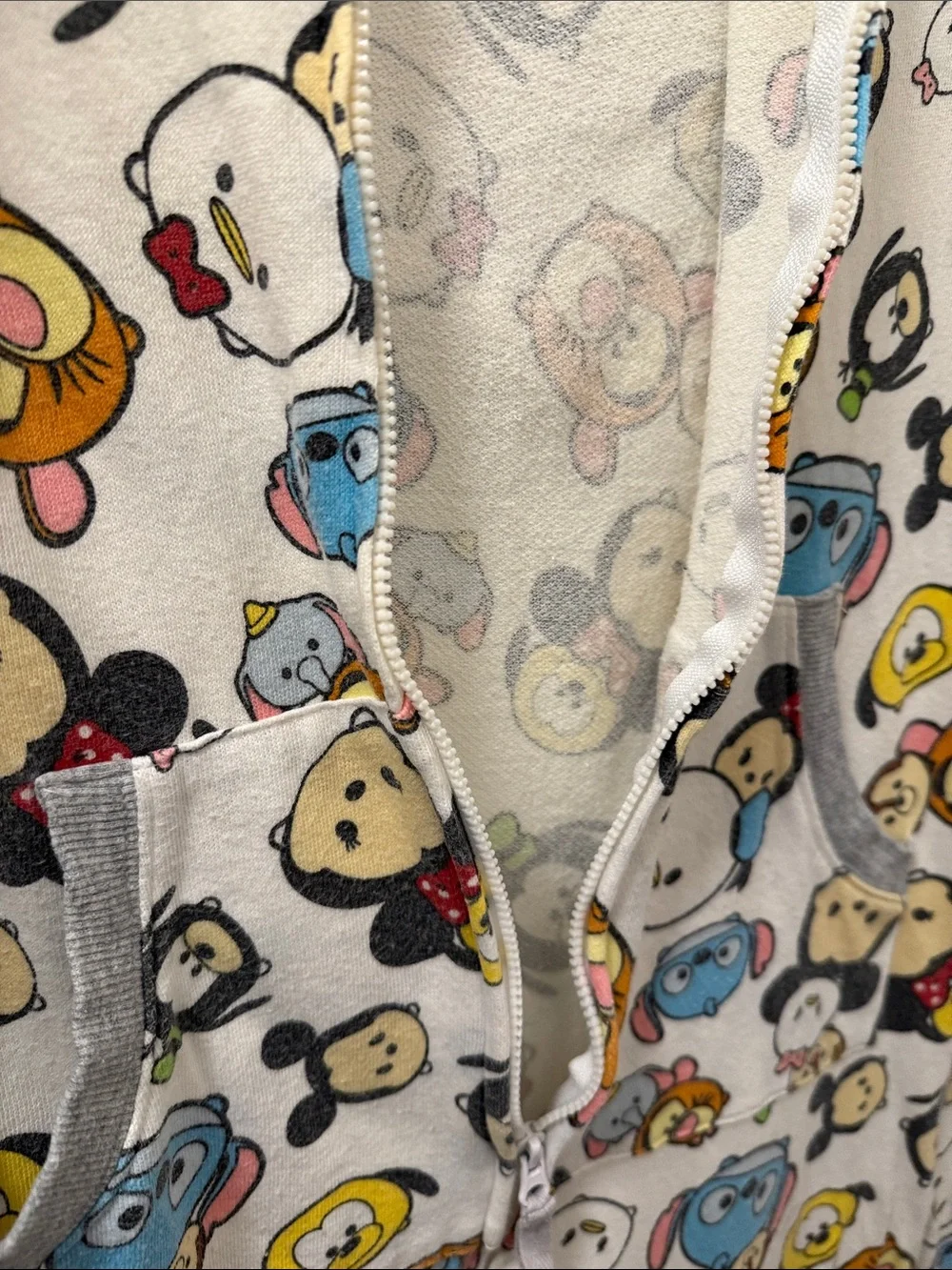 Disney Cream Tsum Tsum Character Onesie Pajamas with Multi-Color Prints - Picture 4 of 5